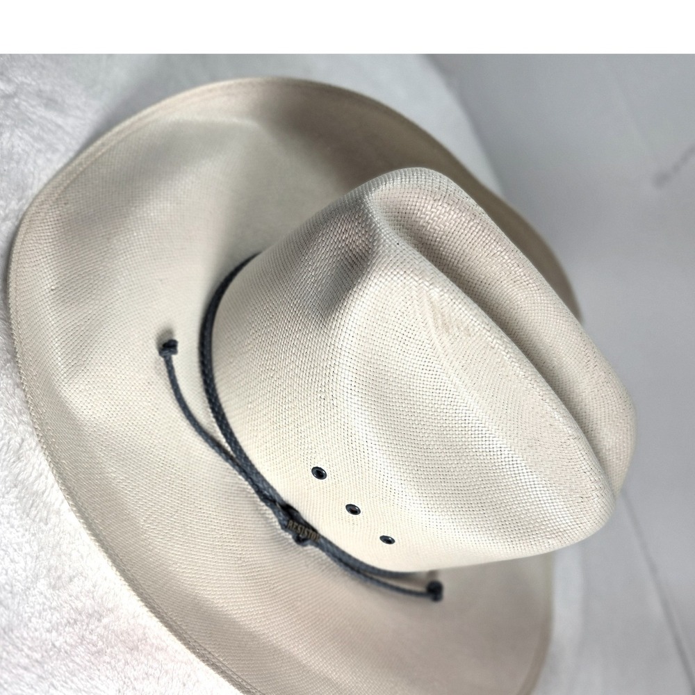 Resistol Cowboy Hat Mens 7 3/8 Natural Shantung Panama Straw H1167 Lightweight
